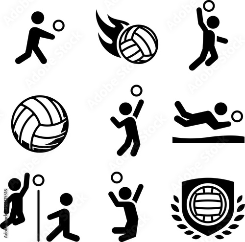 Volleyball Icons - Black Series