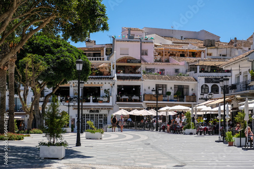 MIJAS, ANDALUCIA/SPAIN - JULY 3 : View of Mijas Andalucía Spain on July 3, 2017. Unidentified people.