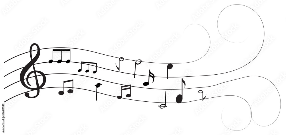 Music note background with symbols Music note background with symbols