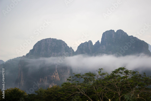 The steep mountains of Vang Vieng  Laos.