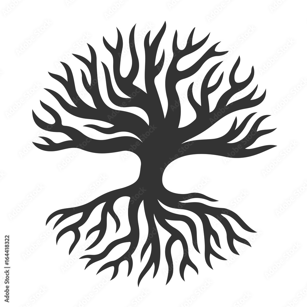 Obraz premium Abstract tree with roots