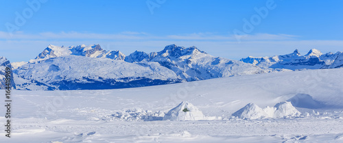 View from Mt. Fronalpstock in Switzerland in winter