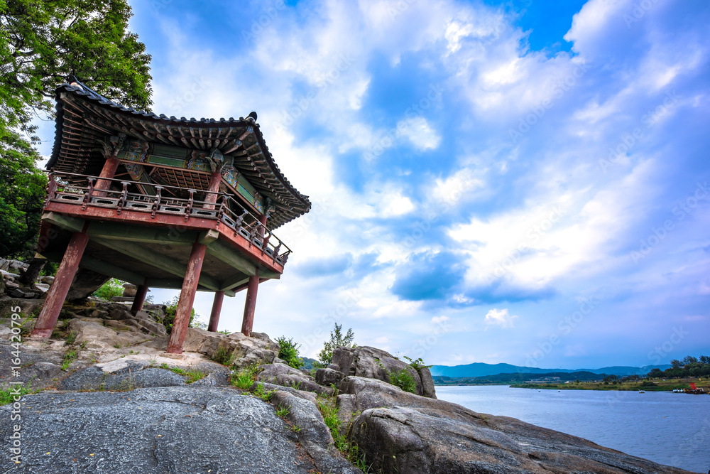 South Korea, Yeoju City. Scenery of Kangweolheon and Han river of Silleuksa Temple. South Korea, Yeoju City. Scenery of Kangweolheon and Han river of Silleuksa Temple.