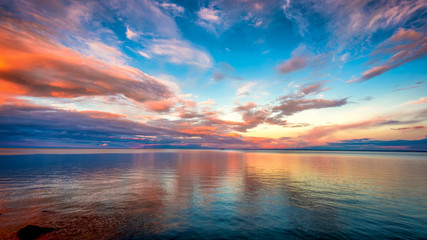 Keuken achterwand Strand zonsondergang Avondgloed boven Lake Superior  © Like