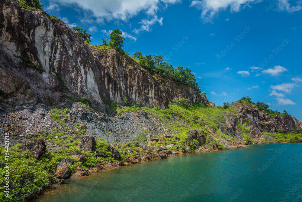 Landscape view of mountain lake, Chanthaburi, THAILAND.