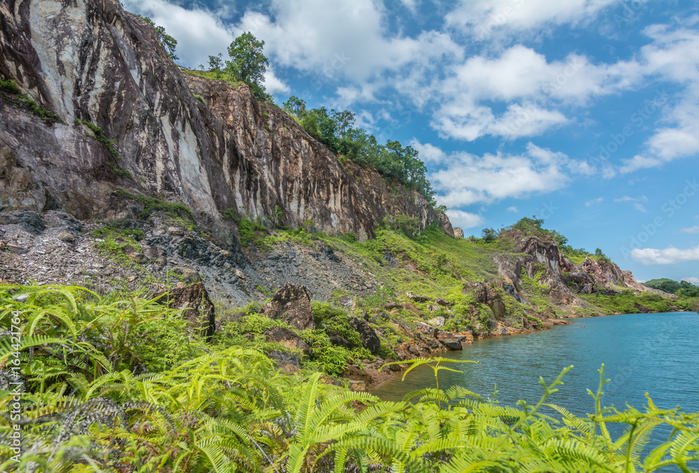 Landscape view of mountain lake, Chanthaburi, THAILAND.