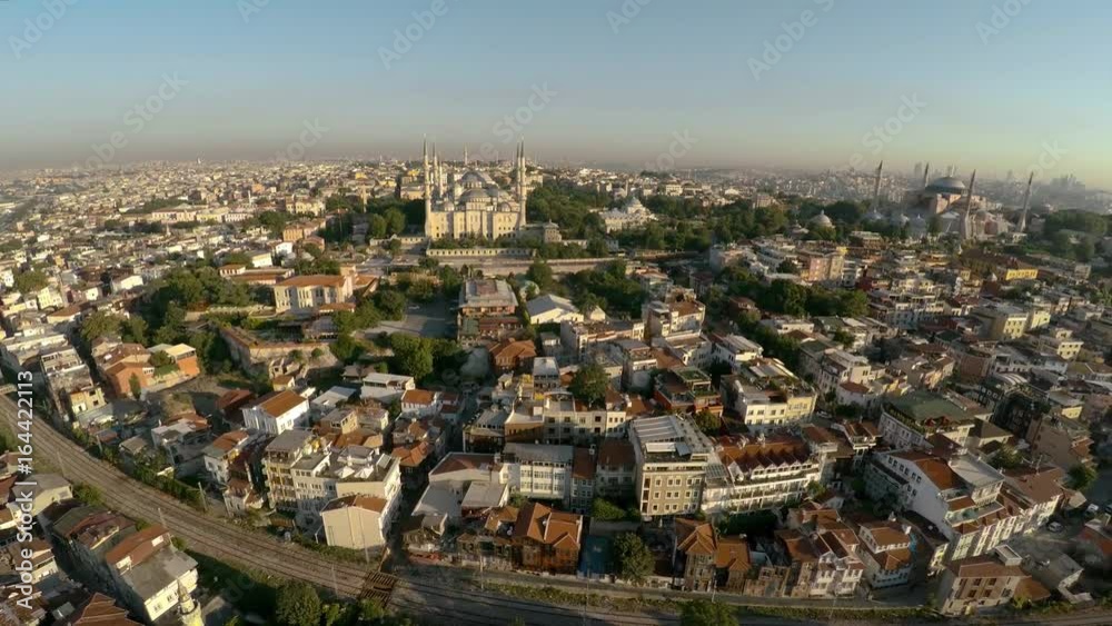 Aerial view. Blue Mosque. Sultan Ahmed Mosque in Istanbul. Turkey. Shot in 4K (ultra-high definition (UHD)).
Aerial view. Blue Mosque. Sultan Ahmed Mosque in Istanbul. Turkey. Shot in 4K (ultra-high definition (UHD)).