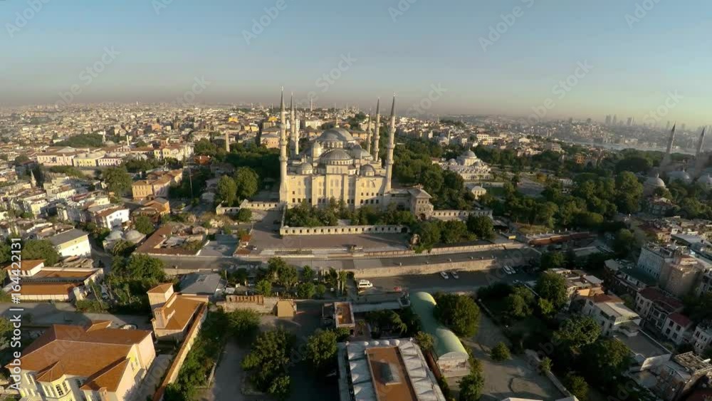Aerial view. Blue Mosque. Sultan Ahmed Mosque in Istanbul. Turkey. Shot in 4K (ultra-high definition (UHD)).
Aerial view. Blue Mosque. Sultan Ahmed Mosque in Istanbul. Turkey. Shot in 4K (ultra-high definition (UHD)).