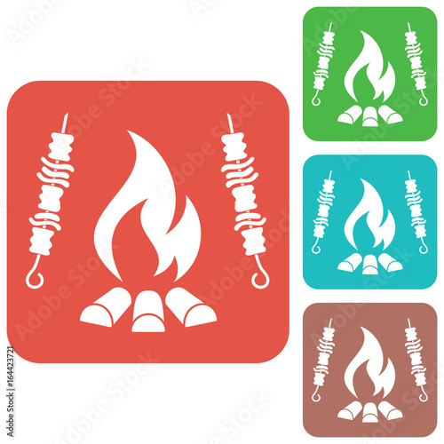 Grilled kebab icon