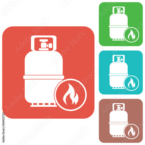Camping gas bottle icon