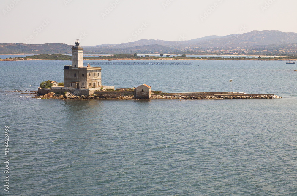 A view of an old lighthouse in Olbia (Sardinia, Italy)