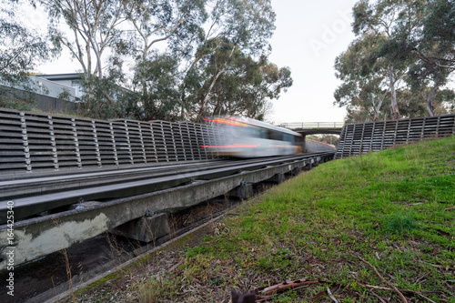 Bus travelling on the O-Bahn in Adelaide