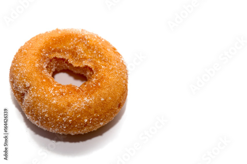 donut on white plate isolated on white
