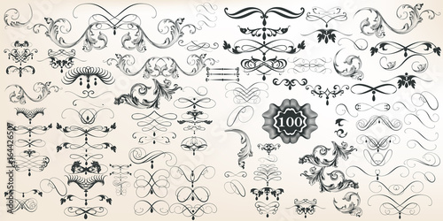 Collection of vector decorative elements for design