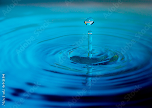 water drop splash on a blue background