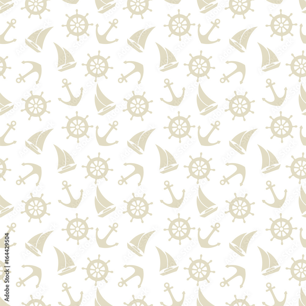 Nautical Seamless Background Vector