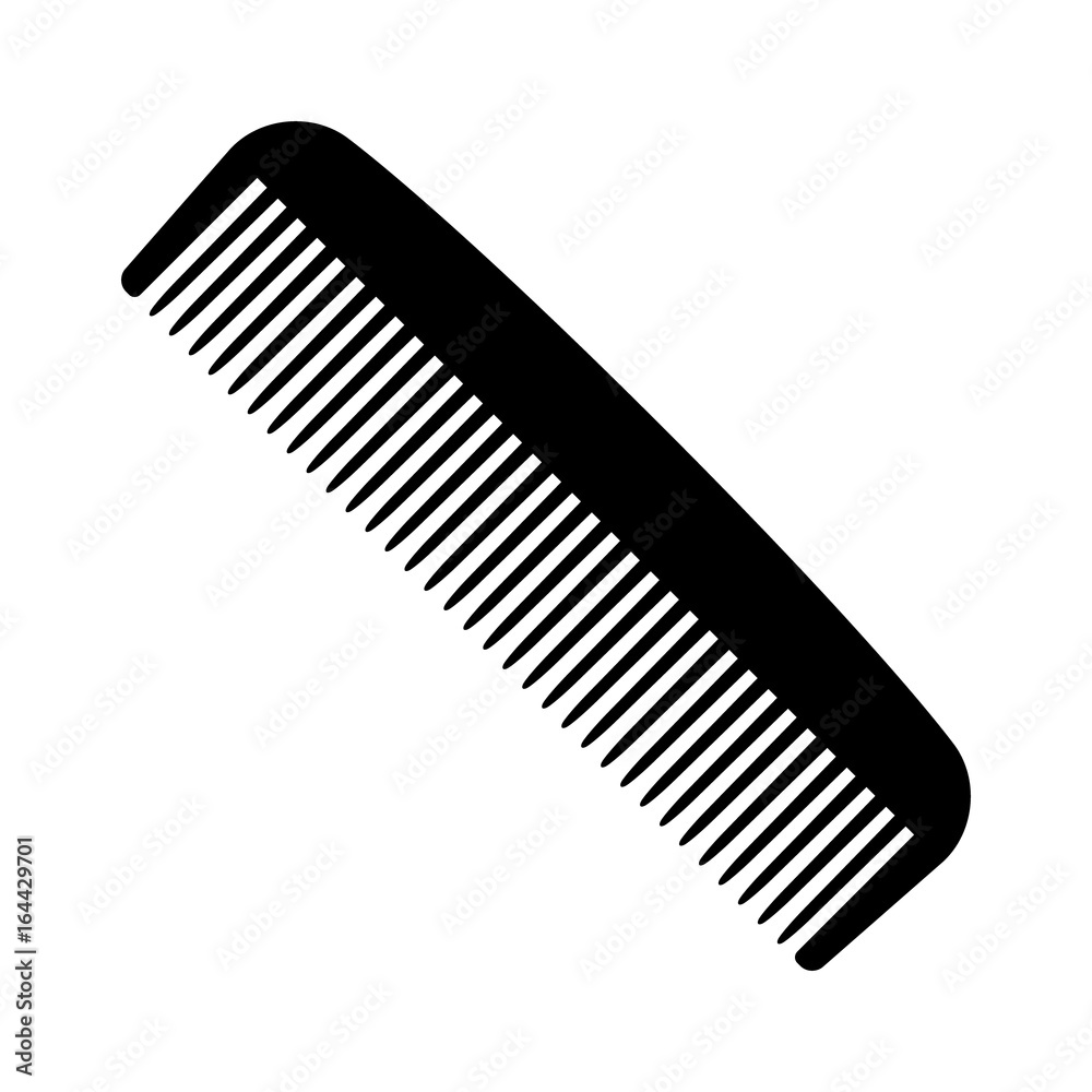 A plastic comb for styling and combing hair flat vector icon for apps and websites - obrazy, fototapety, plakaty 