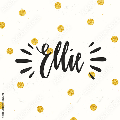 Εκτύπωση καμβά Hand drawn calligraphy personal name. lettering Ellie