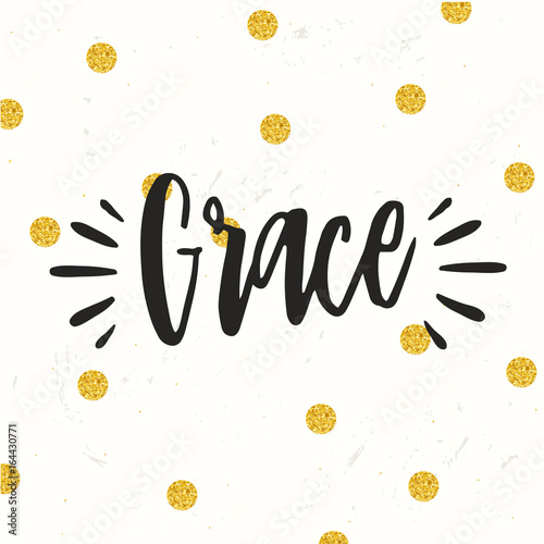 Hand drawn calligraphy personal name. lettering Grace