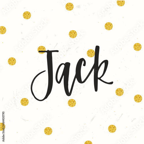 Hand drawn calligraphy personal name. lettering Jack