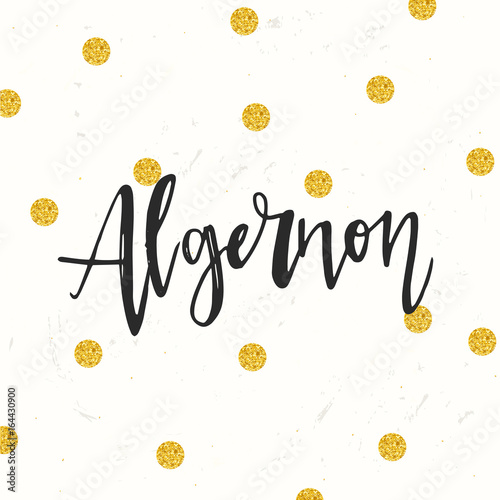 Hand drawn calligraphy personal name Algernon photo