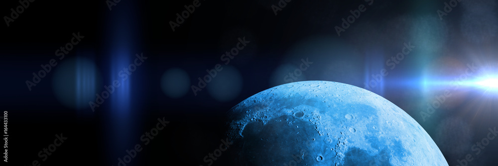 Fototapeta premium Moon lit by the Sun