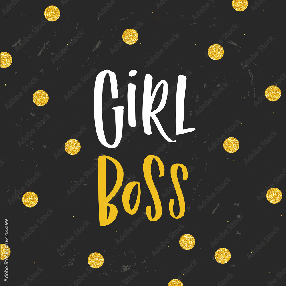 Fototapeta premium sketch hand drawn calligraphy Girl Boss 