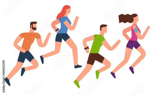 Running, Flat Design, Illustration