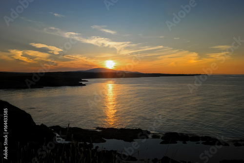 Dramatic sunset landscape with clouds on the beach Sinemorets, Bulgaria