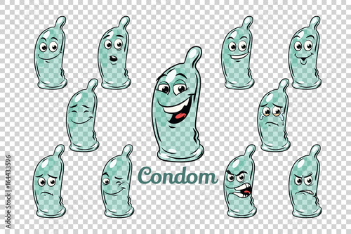condom emotions characters collection set