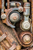 corroded worn out details of old industrial equipment
