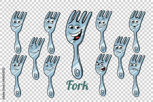 diner fork emotions characters collection set