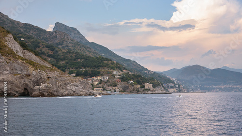 Amalfi coast at sunset