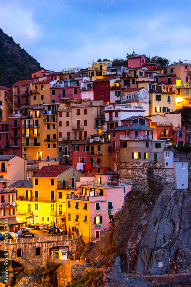 Colourful texture of Manarola city of Cinque Terre