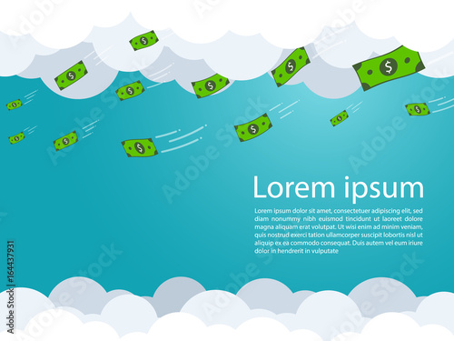 cash falling from sky vector
