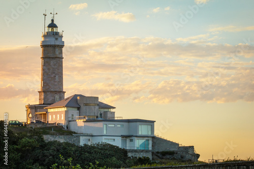 Santander lighthouse at sunset