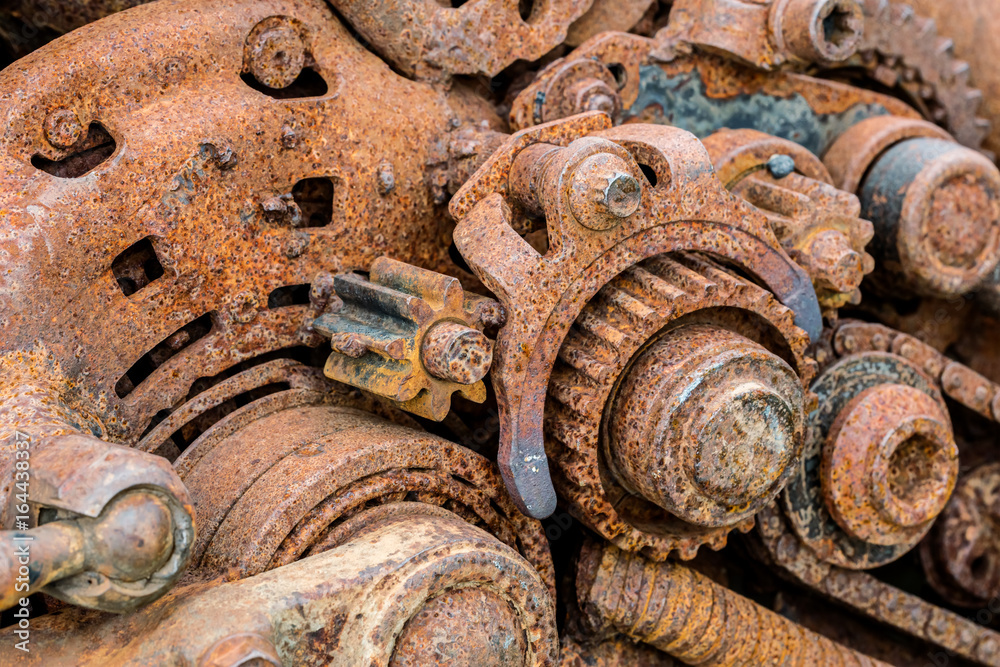 old machinery parts. corroded metal gearwheels closeup. old machinery parts. corroded metal gearwheels closeup.