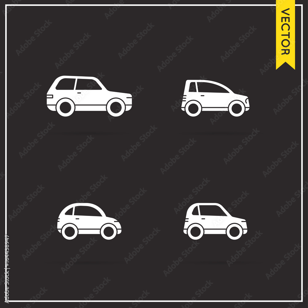 Set of Vector Car Icons Set of Vector Car Icons