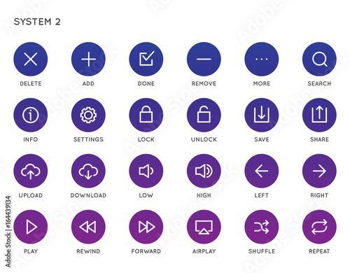 System User Interface (UI) Vector Icon Set. High Quality Minimal Lined Icons for All Purposes.