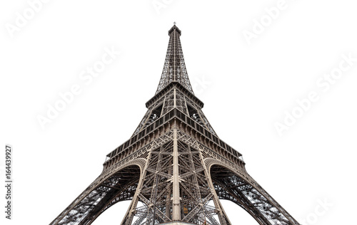 Eiffel tower isolated on white background. Eiffel tower in Paris, France.
