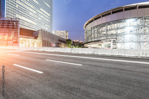 Asphalt road in Lujiazui commercial and financial center Shanghai China