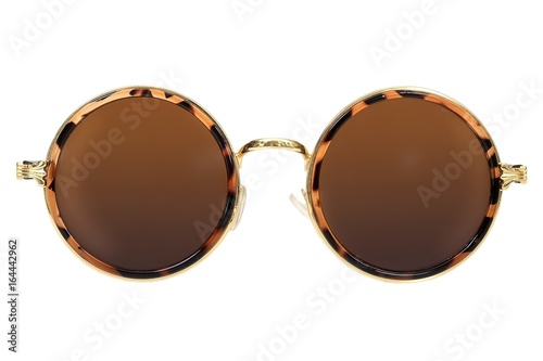 Fashionable plastic sunglasses on a white background for applying on a portrait