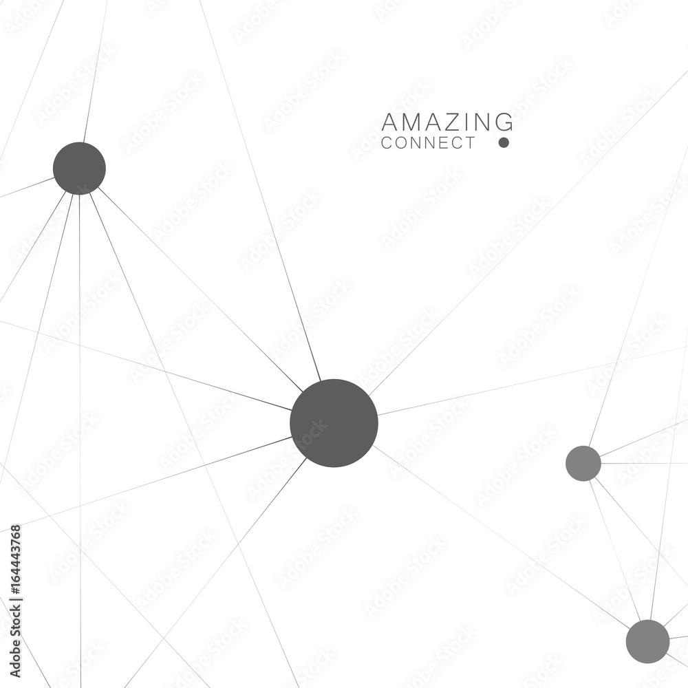 Abstract polygonal vector background with connection structure. Design for technology