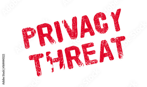 Privacy Threat rubber stamp. Grunge design with dust scratches. Effects can be easily removed for a clean, crisp look. Color is easily changed.