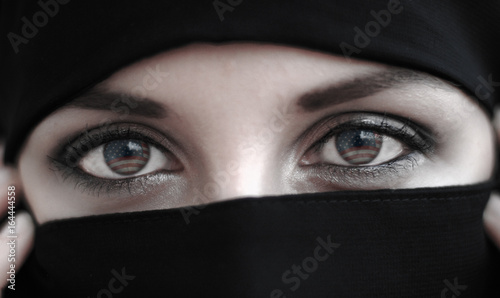 Eyes of an American girl wearing hijab 