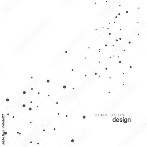 Abstract technology structure. Vector network polygonal space background with connecting dots and lines