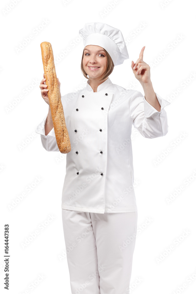 happy female chef isolated on white background happy female chef isolated on white background