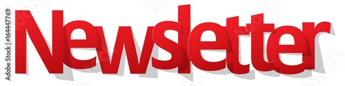 Newsletter banner red on a white background.