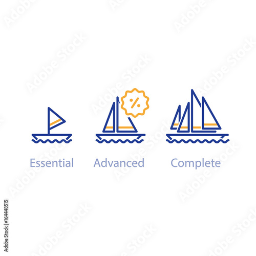 Smaller, bigger boats comparison, upgrade concept with ships, best option