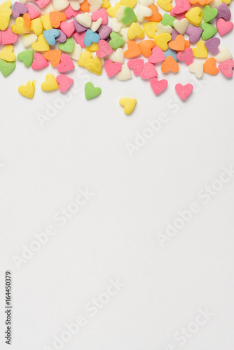 Scattered candy hearts